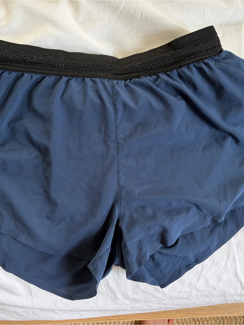 Janji Navy Blue Running Shorts with Black Waistband